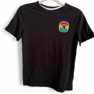 Hurley Black Tee Vibrant Logo Kids Youth Boys‎ Size M 10-12 Back to School